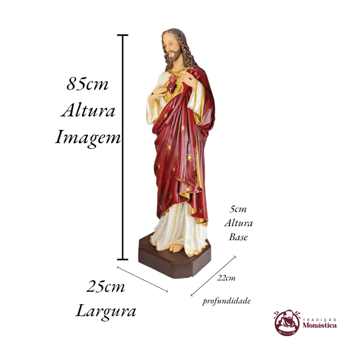 Imagem do Sagrado Coração de Jesus em Resina - 85cm - 4