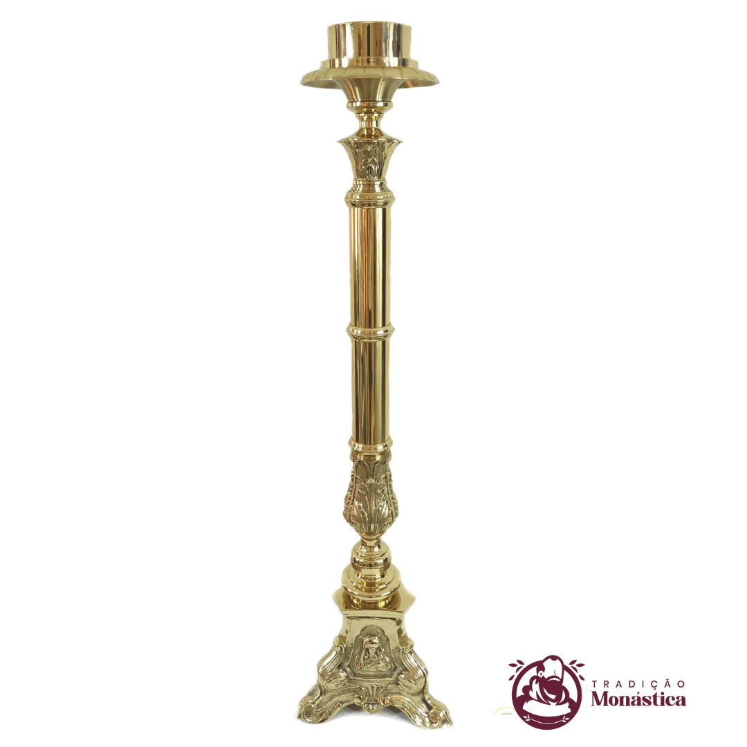 Castiçal Círio Pascal Bronze Base Sagrada Família