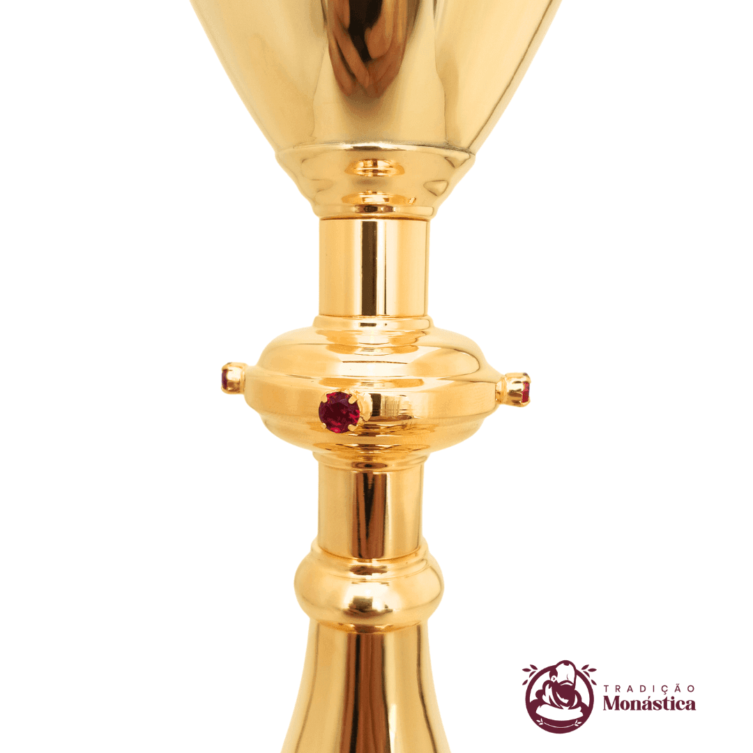 Conjunto de Cálice e Âmbula com Pedras Vermelhas - Grande - 6