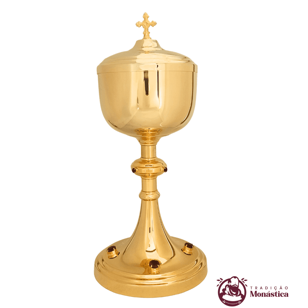Conjunto de Cálice e Âmbula com Pedras Vermelhas - Grande - 3