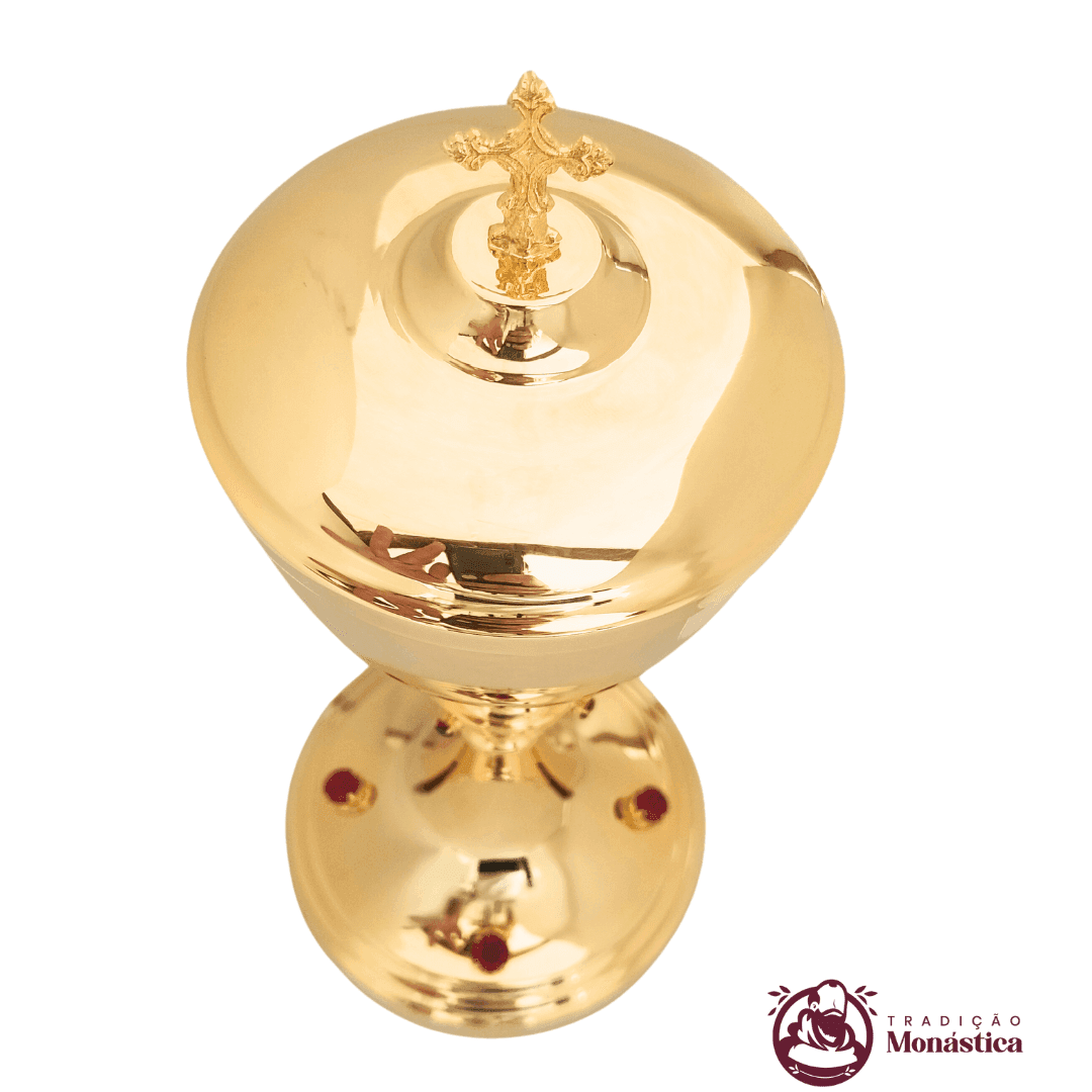Conjunto de Cálice e Âmbula com Pedras Vermelhas - Grande - 2