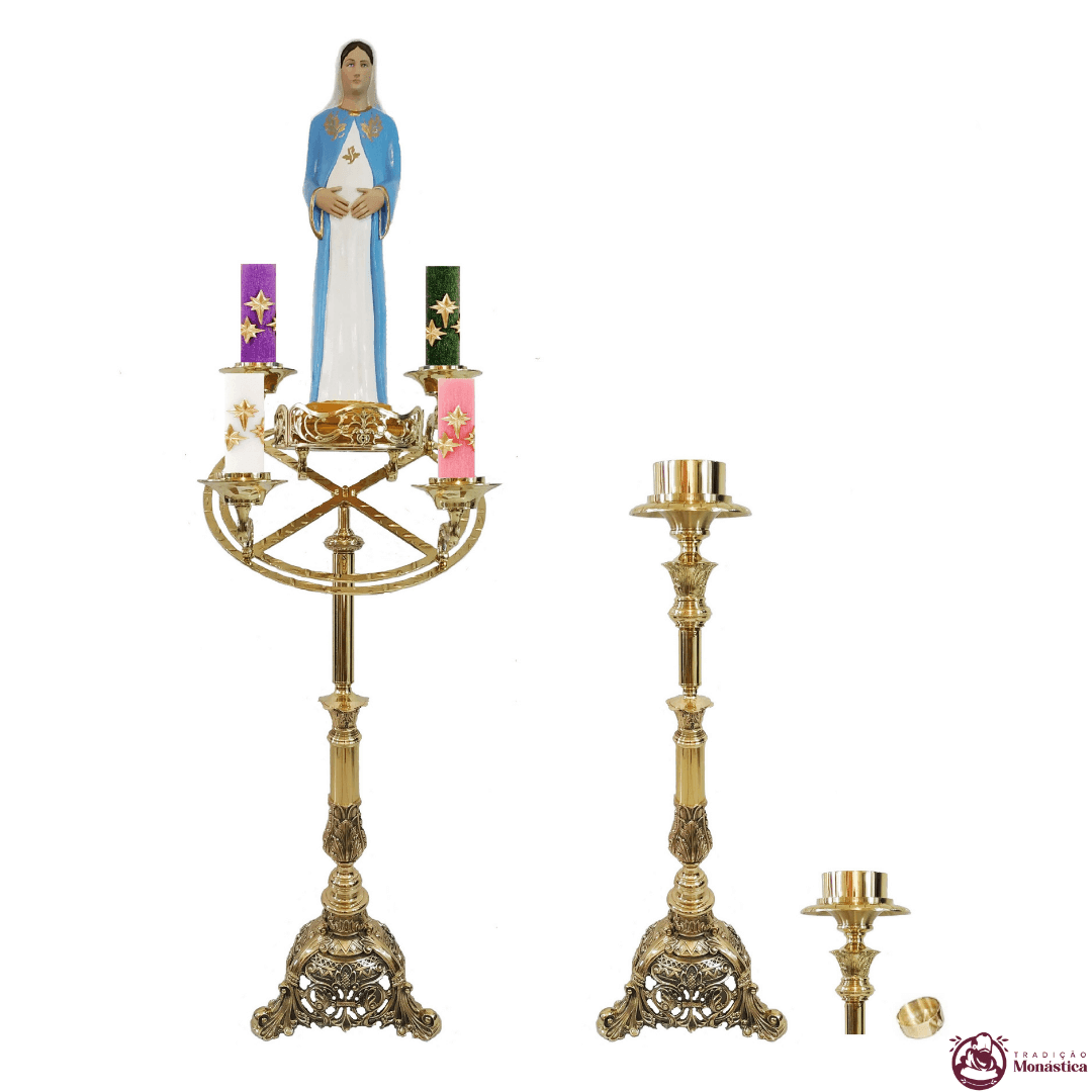 Castiçal Coroa do Advento e Círio Nossa Senhora Grande Castiçal Coroa do Advento e Círio Nossa Senhora Grande